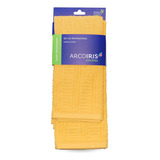 Pack X2 Repasadores Arco Iris 100% Algodón Muy Absorbentes Color Amarillo Maku