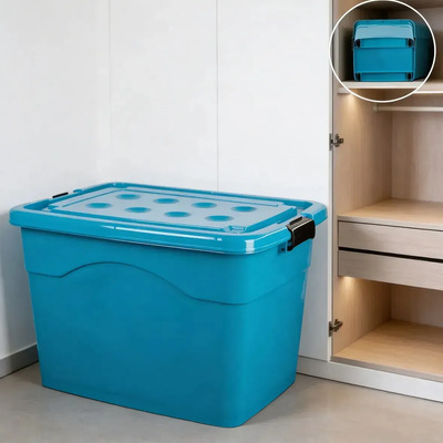 Caja Organizadora De Plástico Mileto Con Ruedas Y 72 Lts De Capacidad Color Surtido Liso