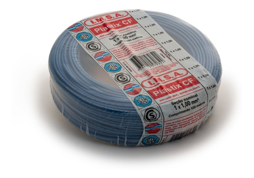 Cable Unipolar 1mm Celeste Imsa Plastix Cf Rollo X 100 Mts