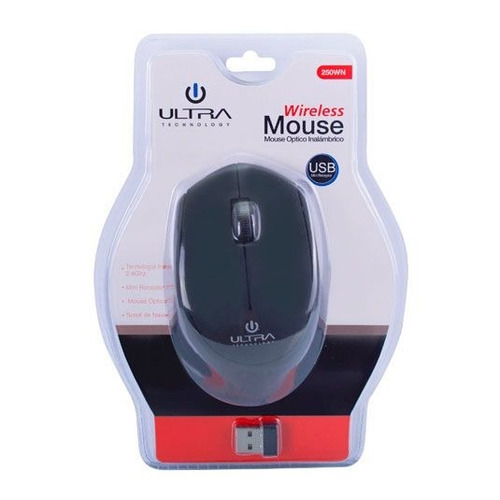 Mouse Optico Inalambrico Ultra 250wn Negro - Revogames