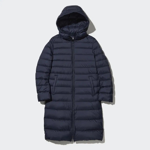 Tapado Uniqlo Ultra Light Down Coat Azul Capucha Desmontable