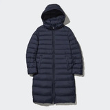 Tapado Uniqlo Ultra Light Down Coat Azul Capucha Desmontable