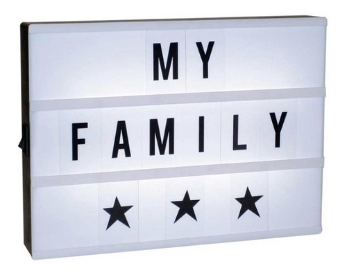 Generic Alt Tablero Con Luz Led Cartel Letras Box Color Blanco 20x15 Pilas Usb