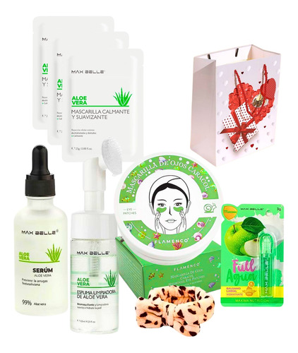 Kit Skin Care A Base De Aloe Vera Serúm+mascarillas+cintillo