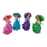 Figura Muñecas Princesas Set De 4 Adornos Recuerdo Regalo