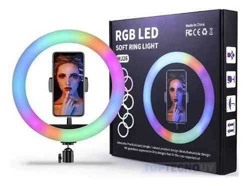 Aro De Luz 26cm Led Rgb + Trípode Regulable