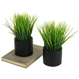 Plantas De Cesped Verde Artificial De Mesa Mygift En Maceta