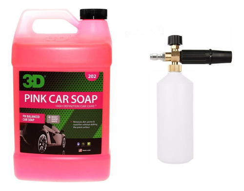 3d Kit Foam Con Shampoo Pink Car Soap 4l Lavado Auto Detail