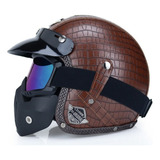 Casco Vintage Abierto Negro Finale Dot + Gafas Gratis