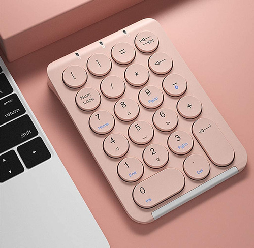 Mini Teclado Numérico Inalámbrico Bluetooth Rosa