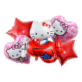 Set 5 Globos Hello Kitty Cumpleaños Hello Kitty Cumpleaños Color Rojo