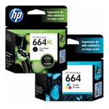 Cartucho Hp 664xl Negro + 664 Color Original 2135 2675 Combo