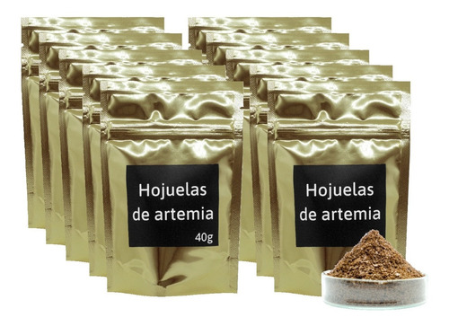 10 Bolsas De Hojuelas De Artemia Para Peces Pequeños 40g C/u