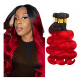 Extensiones De Cabello Humano Remy Brasileno Rojo Degradado,