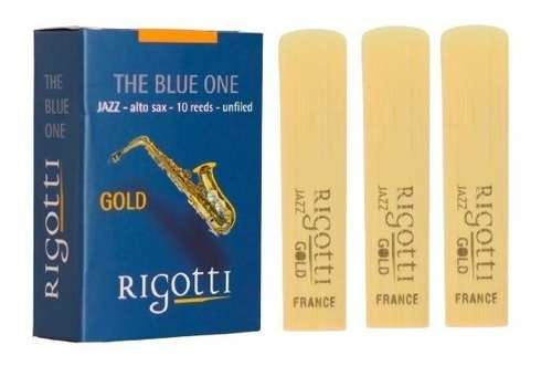 Kit Com 3 Palhetas Rigotti Gold Medium - Sax Alto 3,0