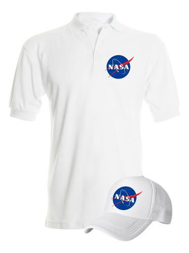 Camiseta Tipo Polo Nasa Space Obsequio Gorra