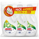 3 Botellas Detergente Líquido Ariel Concentrado Doble Poder 