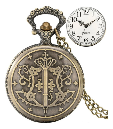 Reloj De Bolsillo De Cuarzo Negro For Hombre Y Mujer