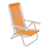 Cadeira Reclinável Praiapiscina Sítio Lazy 4posições Laranja