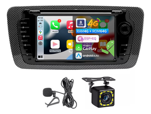 7'' 4+64g Carplay Gps Auto Estéreo Pantalla For Seat Ibiza