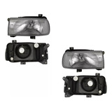 2 Faros Cromado Vidrio Rayado Dfzn Jetta A3 1993 1994 1995