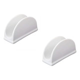 2 Porta Guardanapo D Mesa Porcelana - Cozinha - Restaurante Cor Branco Liso