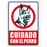 2pzs-señaletica Cuidado Con El Perro 25x35 Incluye 8 Cinchos