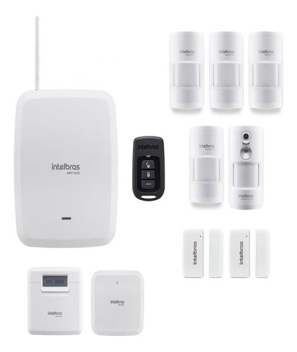 Kit Alarme Amt8000 Intelbras Central S/ Fio E Wi-fi 7 Sensor