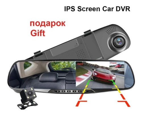 Espejo Retrovisor Doble Camara Dvr Hd Delantera Y Trasera