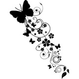 Vinilo Decorativo Flower Mariposa  