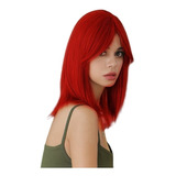 Peruca Wig Vermelha Ruiva Curta 40cm Idêntica Ao Humano