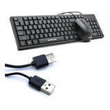 Combo Teclado En Español + Mouse Óptico De Cable Usb Seisa