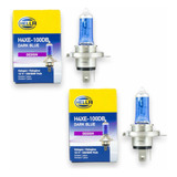 2 Focos H4 Hella Dark Blue 100/80w Luz Blanca Tipo Xenon