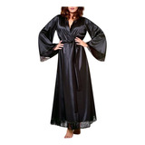 Las Mujeres Largas De Seda Kimono Vestido De Baño Bata De Le