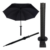 Guarda Chuva Espada Samurai Automático Katana Ninja Cor Preto Desenho Do Tecido Liso