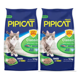 Kit 2 Areias Higiênicas P/ Gatos Kelco Pipicat Classic 12kg