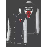 Chamarra  Colegial Negra  Mangas Blancas Chicago Bulls