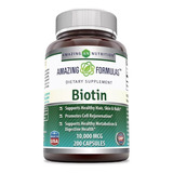 Biotina Amazing Nutrition 10,000 Mcg 200 Cápsulas Sabor Sin Sabor