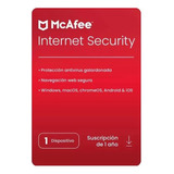 Antivirus Mcafee Internet Security 2024 - 1 Dispo - 1 Año 