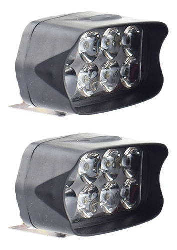 Moto Impermeable 6500k 8 Led Faros Auxiliares Dobles Luz