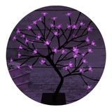 Arbol De Navidad Luminoso Bonsai Led Violeta Flor Cerezo