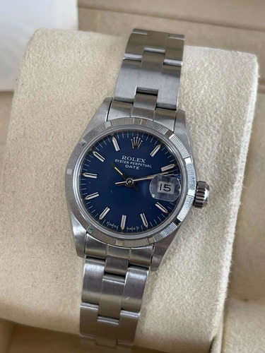 Rolex Oyster Perpetual Date Lady Steel Blue Dial 69190