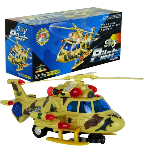 Helicóptero Sky Brinquedo Infantil Com Luzes E Som Avião