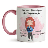 Caneca Tec. Tecnologia Informação Ruiva Cerâmica Profissão