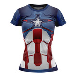 Playera Sublimada Capitán América Dama
