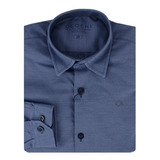 Camisa Inf Juvenil Ogochi Ml Slim Azul Petroleo - 001476