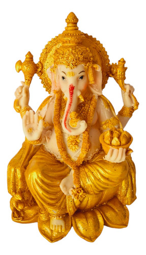 Ganesha Sentada En Flor De Loto 19*14cm Hindú - India Ganesh