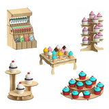 Kit Candy Bar 5 Piezas Para Mesa De Dulces, Mdf  Rge24