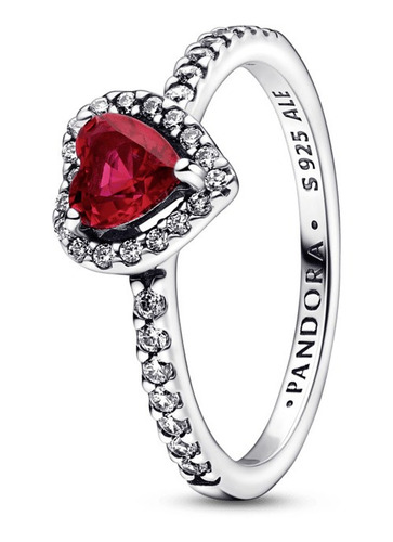 Anillo Pandora Original Corazón Elevado Rojo + Kit Gratis