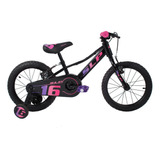 Bicicleta Slp 5 Pro Girl Niñas Rodado 16 Con Rueditas Color Negro Lila Rosado